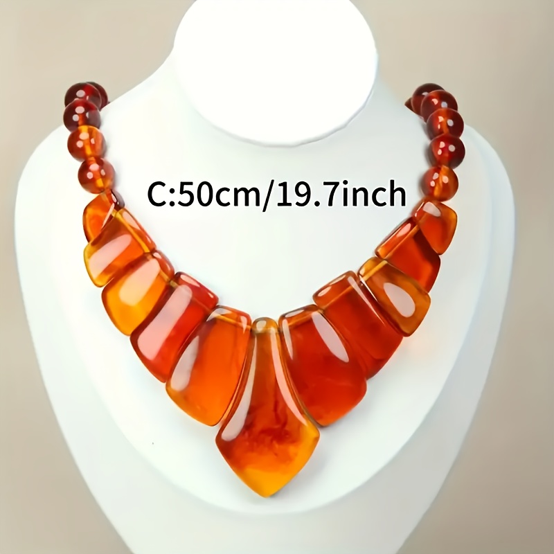 Bloodshot Amber Necklace, Unisex Handmade Gift